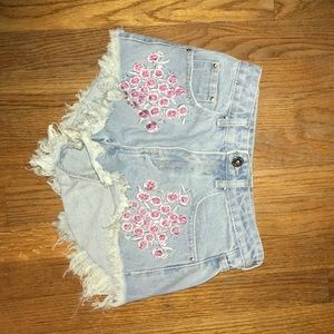 High Waisted Light Wash Jean Shorts